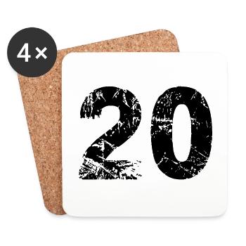 20 number jersey - Coasters (set of 4) - white - Front
