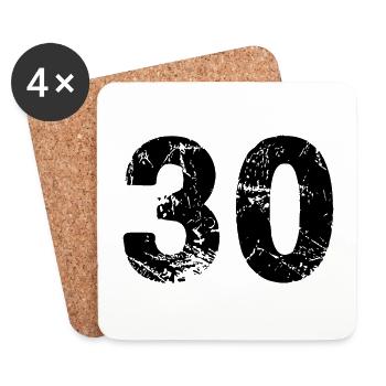 Maillot à 30 chiffres - Dessous de verre (lot de 4) - blanc - Devant