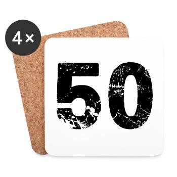 50 number jersey - Coasters (set of 4) - white - Front