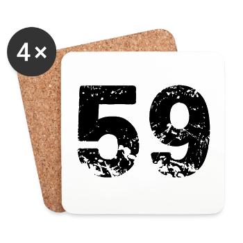 Maillot numéro 59 - Dessous de verre (lot de 4) - blanc - Devant