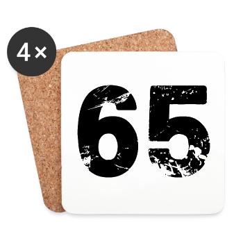 65 number jersey - Coasters (set of 4) - white - Front