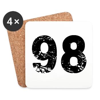 98 number jersey - Coasters (set of 4) - white - Front
