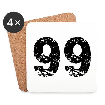 99 Number jersey - Coasters (set of 4) - white - Front