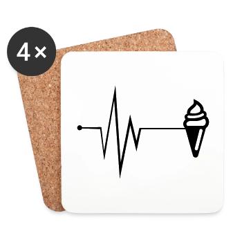 Eis Icon puls - Untersetzer (4er-Set) - Weiß - Vorne