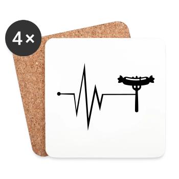 Bratwurst Meat Pulse - Coasters (set of 4) - white - Front