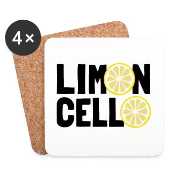 Limoncello, Zitronenlikör, Limoncino, Italien - Untersetzer (4er-Set) - Weiß - Vorne