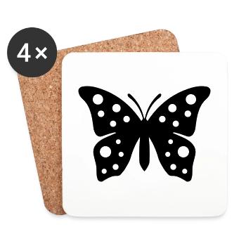 Symbole du papillon - Dessous de verre (lot de 4) - blanc - Devant
