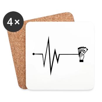 Money Money Pulse - Coasters (set of 4) - white - Front