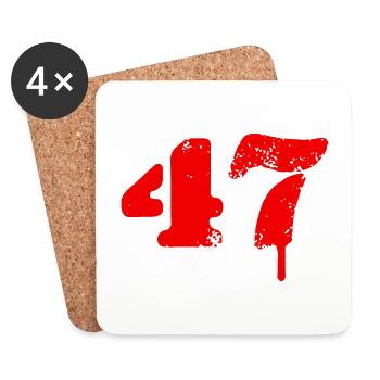 47 Number Symbol - Coasters (set of 4) - white - Front