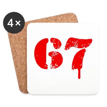 67 number symbol - Coasters (set of 4) - white - Front