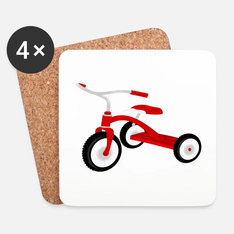 Kinderfahrrad. - Untersetzer (4er-Set) - Weiß