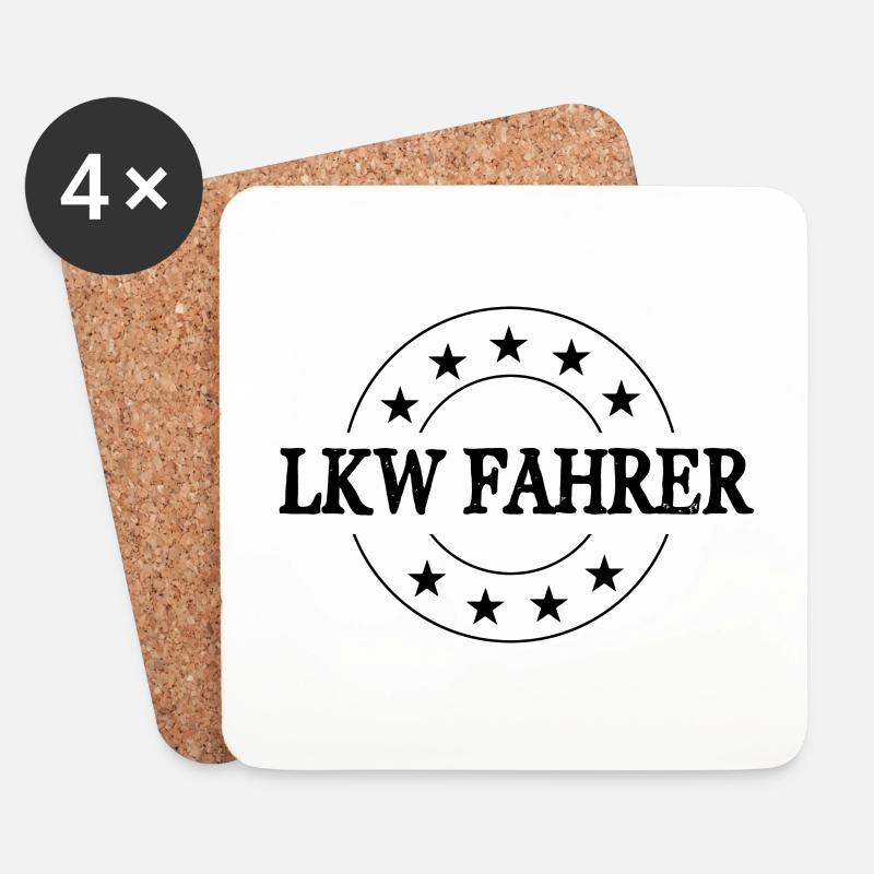 LKW Fahrer Beruf - Untersetzer (4er-Set) - Weiß