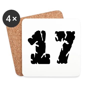 17 Number jersey - Coasters (set of 4) - white - Front
