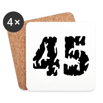 45 Number jersey - Coasters (set of 4) - white - Front