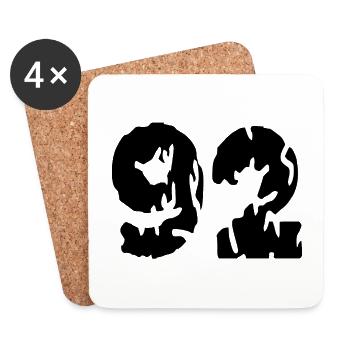 92 Number jersey - Coasters (set of 4) - white - Front