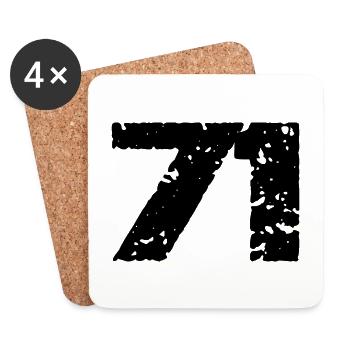 71 Number jersey - Coasters (set of 4) - white - Front