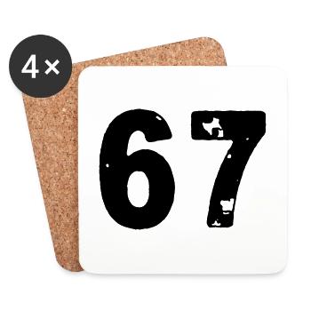 67 Zahl Trikot - Untersetzer (4er-Set) - Weiß - Vorne