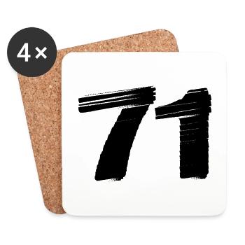 71 Maillot numéro - Dessous de verre (lot de 4) - blanc - Devant