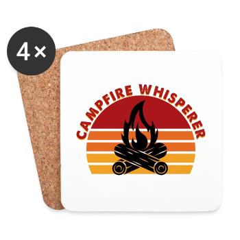 Lagerfeuer Camping - Untersetzer (4er-Set) - Weiß - Vorne