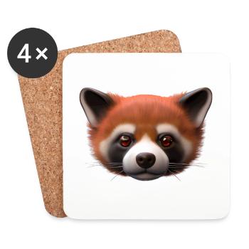 Red panda - Coasters (set of 4) - white - Front