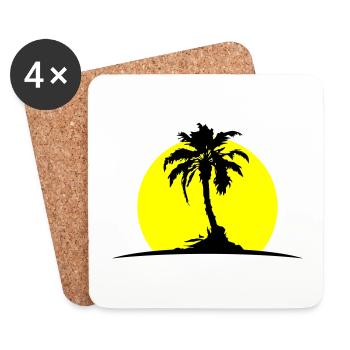 Soleil de Palm Island - Dessous de verre (lot de 4) - blanc - Devant