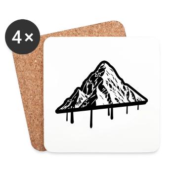 Berg Silhouette Symbol Mountains - Untersetzer (4er-Set) - Weiß - Vorne