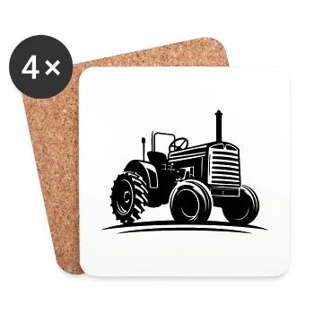 Traktor Farmer Symbol Bauer - Untersetzer (4er-Set) - Weiß - Vorne