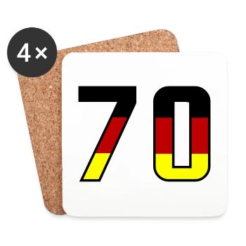 70 Zahl Symbol Germany - Untersetzer (4er-Set) - Weiß - Vorne