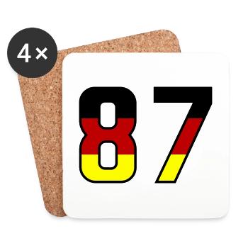 87 Zahl Symbol Germany - Untersetzer (4er-Set) - Weiß - Vorne