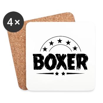 Boxer Boxen Sport - Untersetzer (4er-Set) - Weiß - Vorne