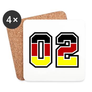 2 Zahl symbol Germany - Untersetzer (4er-Set) - Weiß - Vorne
