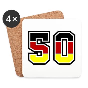 50 Zahl symbol Germany - Untersetzer (4er-Set) - Weiß - Vorne
