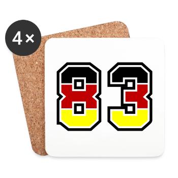 83 Symbole numérique Allemagne - Dessous de verre (lot de 4) - blanc - Devant