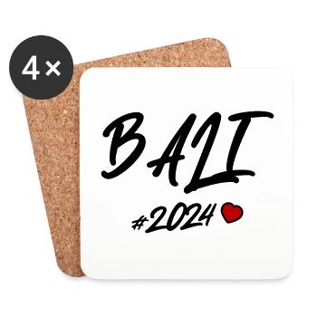 Bali 2024 Heart - Coasters (set of 4) - white - Front
