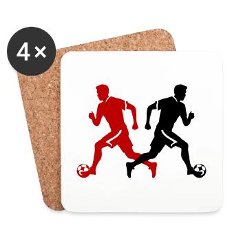 Joueur De Football Silhouette Joueur De Football Homme - Dessous de verre (lot de 4) - blanc - Devant