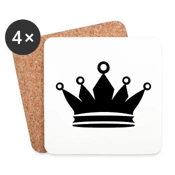 Krone Icon Symbol - Untersetzer (4er-Set) - Weiß - Vorne
