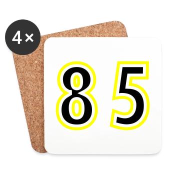 85 Nombre Collège - Dessous de verre (lot de 4) - blanc - Devant