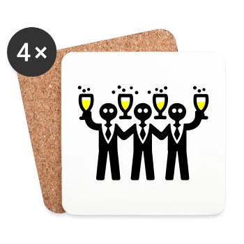 Bachelor Groom Team Bachelors - Dessous de verre (lot de 4) - blanc - Devant