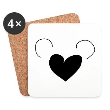 Herz Symbol Liebe - Untersetzer (4er-Set) - Weiß - Vorne
