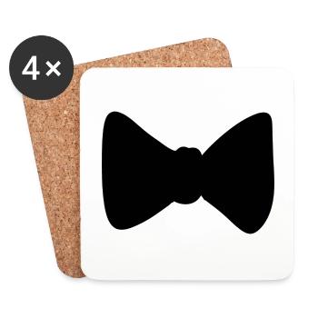 schleife symbol kleidung form - Untersetzer (4er-Set) - Weiß - Vorne