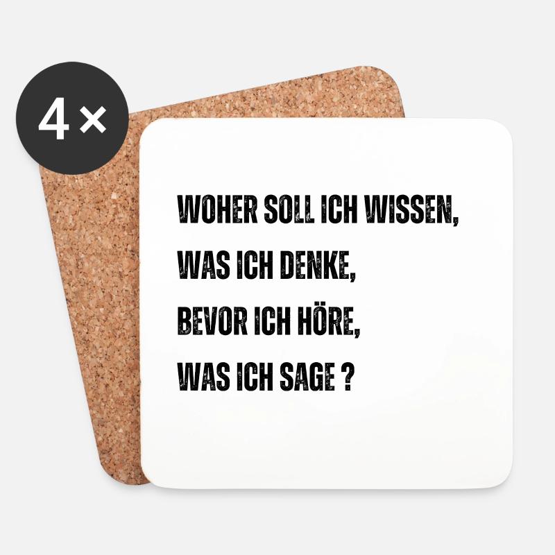 Lebensklischees Hinterfragt - Untersetzer (4er-Set) - Weiß
