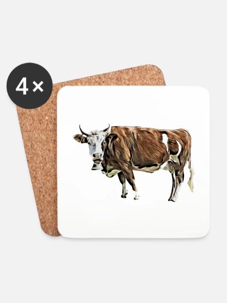 cow - Coasters (set of 4) - white