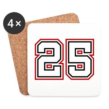 Numéro 25 - Dessous de verre (lot de 4) - blanc - Devant