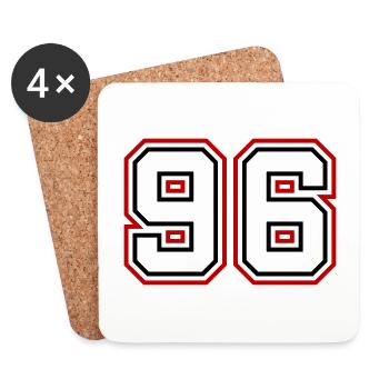 96 Number number - Coasters (set of 4) - white - Front