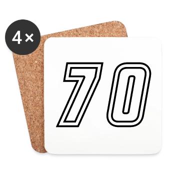 70 Zahl nummer - Untersetzer (4er-Set) - Weiß - Vorne