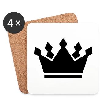 Krone Symbol icon - Untersetzer (4er-Set) - Weiß - Vorne