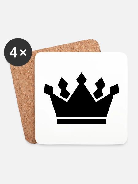 Krone Symbol icon - Untersetzer (4er-Set) - Weiß