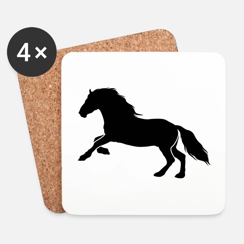 Pferd Horse icon - Untersetzer (4er-Set) - Weiß