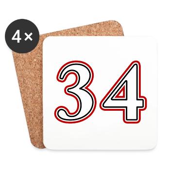 34 Number number - Coasters (set of 4) - white - Front