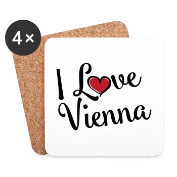 J’aime Vienne - Dessous de verre (lot de 4) - blanc - Devant